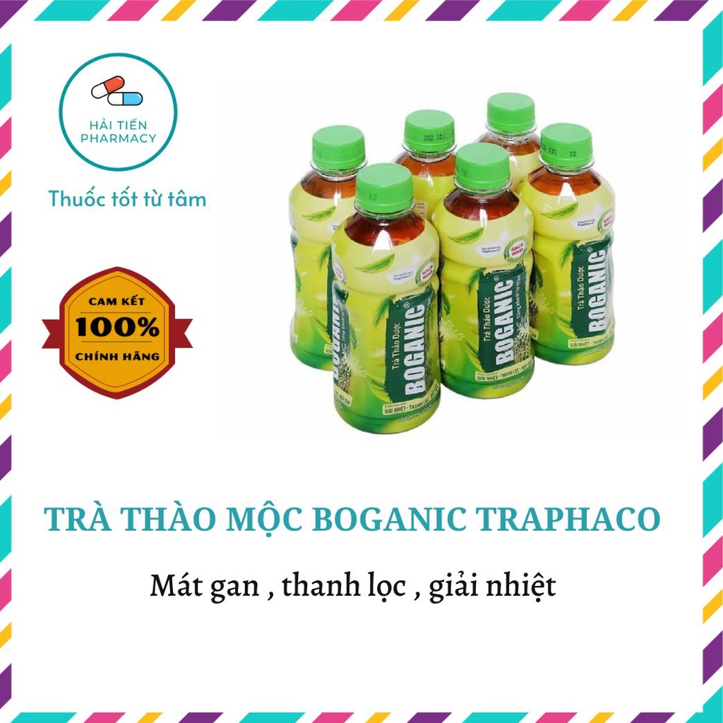 Combo lốc 6 chai trà thảo dược Boganic Traphaco chai 290ml giúp thanh nhiệt mát gan