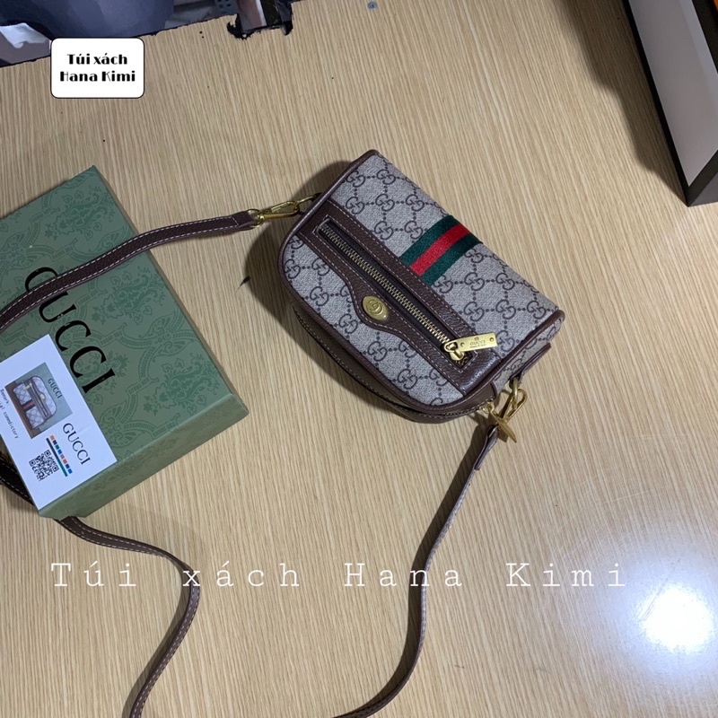 Túi đeo chéo nữ thời trang sọc đỏ size nhỏ