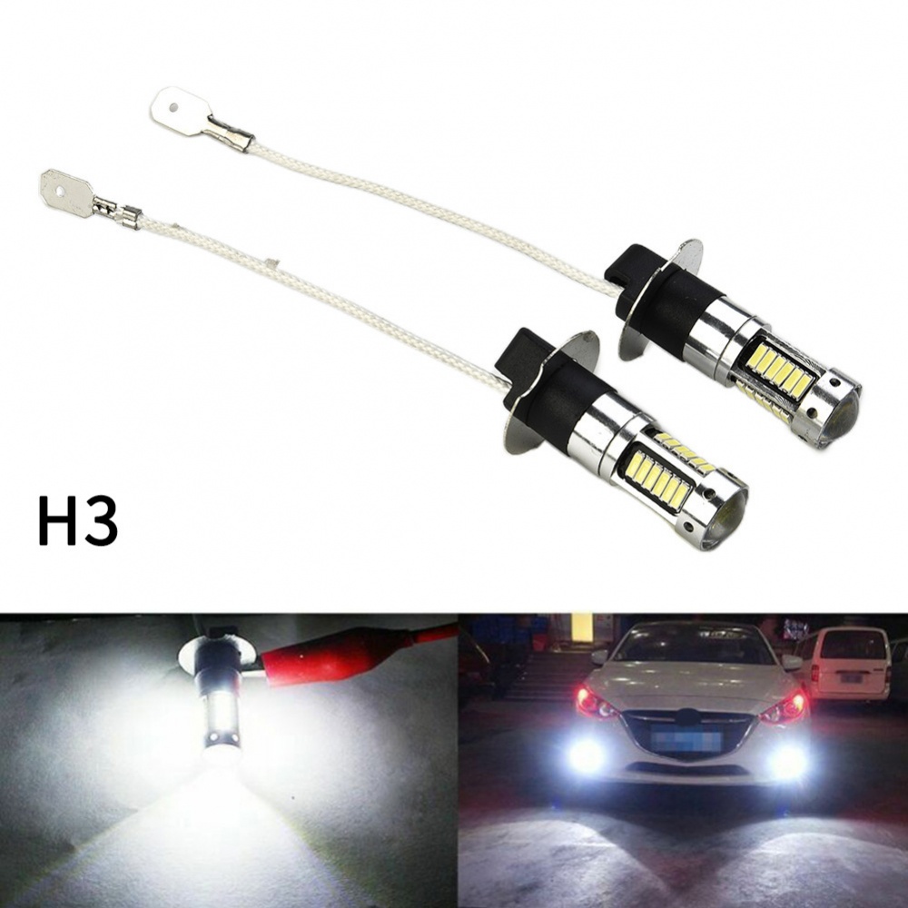 Cặp Bóng Đèn LED Sương Mù Siêu Sáng H3 6000K 100W Ánh Sáng Trắng Cho Xe Hơi