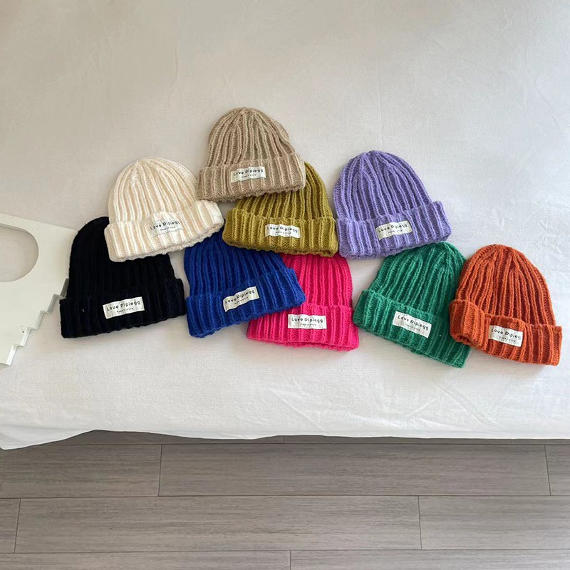 Mũ Len Dệt Kim Kẻ Sọc Dọc Màu Sắc Kẹo Ngọt Xinh Xắn Phong Cách Hàn Quốc Cho Bé