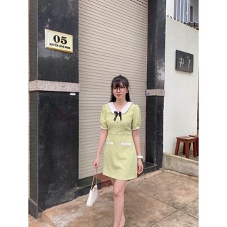 Đầm Tweed Cổ Bèo