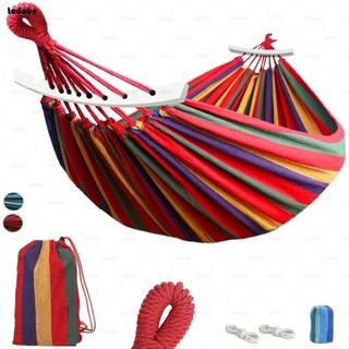 Võng treo, võng cắm trại du lịch đan canvas bảy sắc cầu vồng có thể gấp gọn tiện dụng