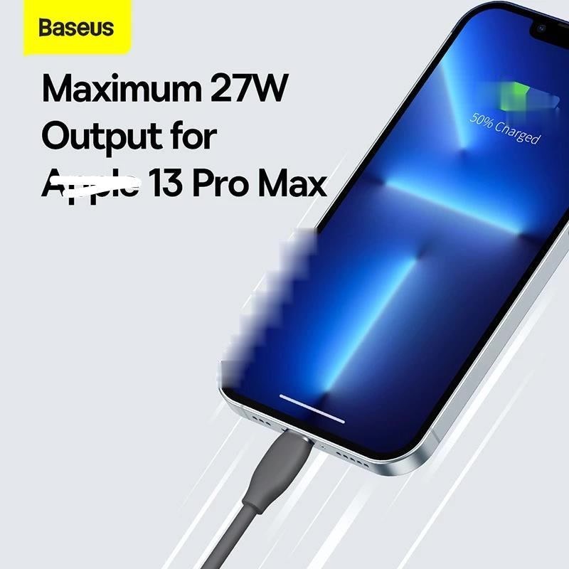 Cáp sạc nhanh Baseus bằng silica gel lỏng PD 20W USB C cho  13 12 Pro Mini Max