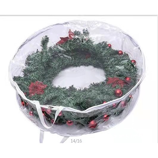 Túi Nhựa PVC Trong Suốt Hình Tròn Đựng Hoa Giáng Sinh