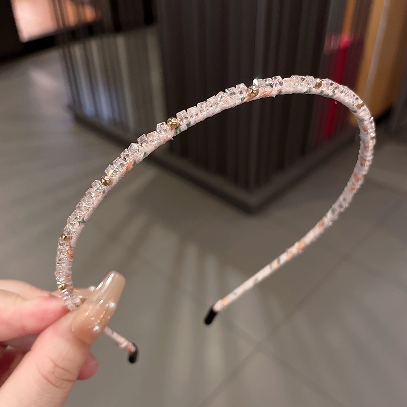 Băng Đô Cài Tóc Đính Pha Lê Siêu Mỏng Rửa Mặt Thời Trang Hàn Quốc Cho Nữ