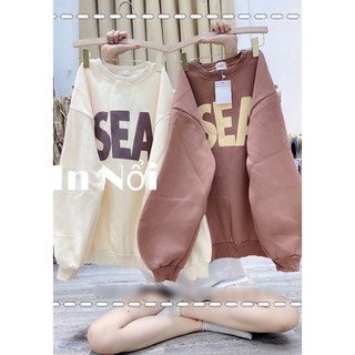 Áo swt sea nỉ ngoạtrần bông dáng rộng tay bồng unisex nam nữ ulzzang