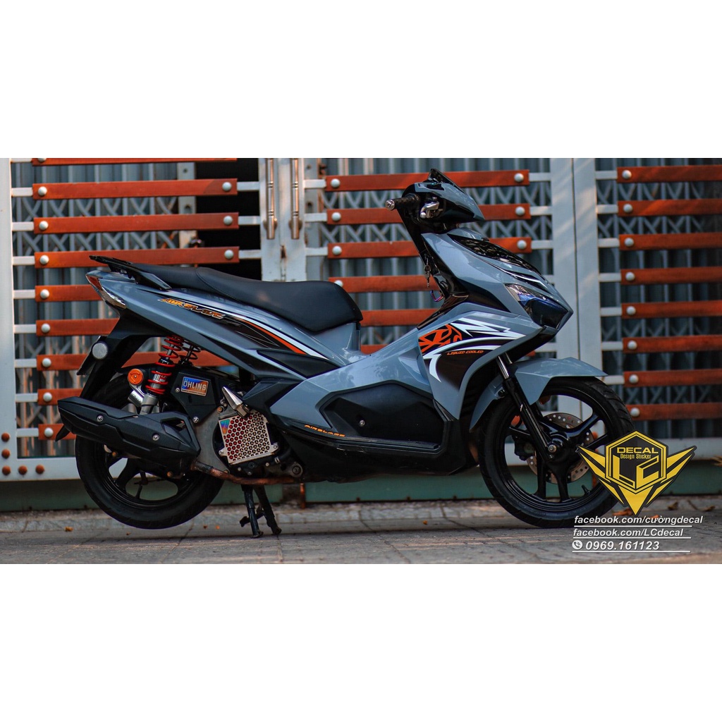 TEM RỜI mẫu ADN cam đen cho AirBlade xám xi măng - tem cao cấp không bay màu