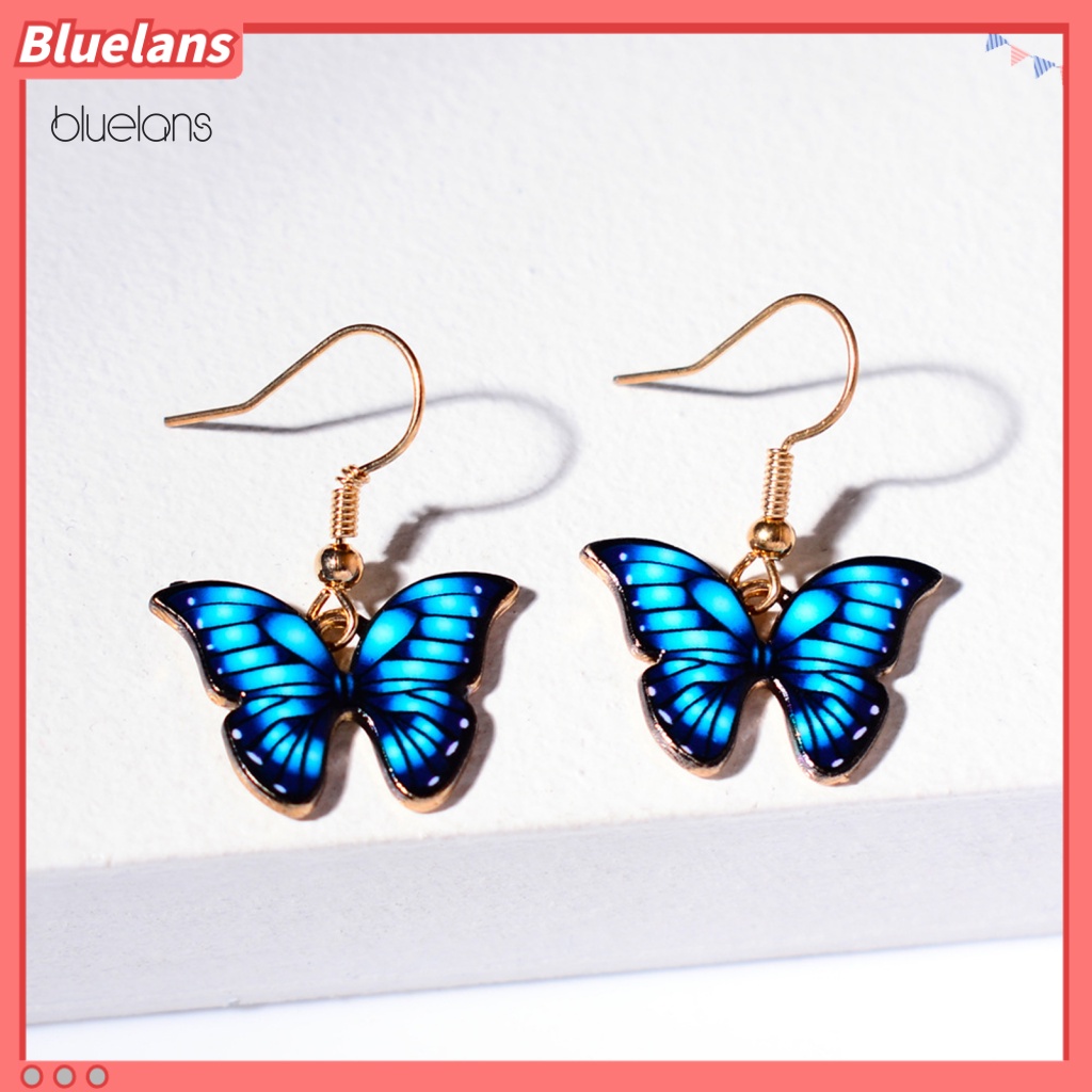 1 Đôi Bông Tai Thả Hình Bướm Nhiều Màu Sắc 3 Màu Lựa Chọn Thời Trang Dự Tiệc