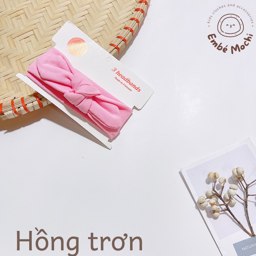 Turban nơ che thóp làm điệu cho bé nhiều màu dễ thương