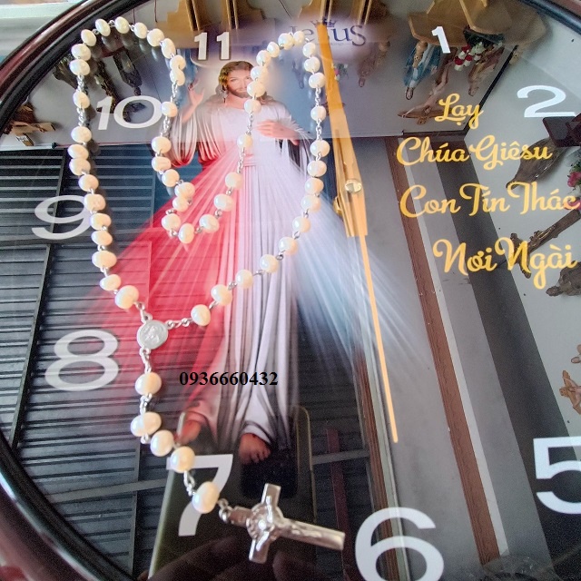 CHUỖI TRÀNG HẠT MÂN CÔI DÂY DÀI 50 HẠT HẠT N.TRAI, THÁNH GIÁ INOX BENEDICTO QUÀ TẶNG CÔNG GIÁO Ý NGHĨA