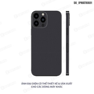 Miếng dán skin 3m matrix black lưng viền dành iphone 7/14 pro max |sk_ipmatrix01| dán full lưng viền máy, khuôn cắt cnc