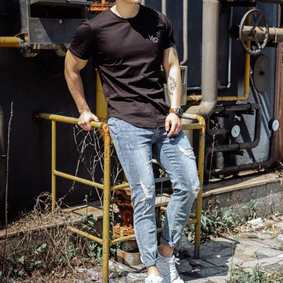 Áo thun thể thao body nam, cổ tròn tay ngắn, tập gym, cotton lạnh