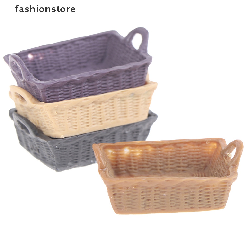 💥💥Giỏ Đựng Đồ Mini Bằng Nhựa Resin Tỉ Lệ 1 / 12 Trang Trí Nhà Búp Bê