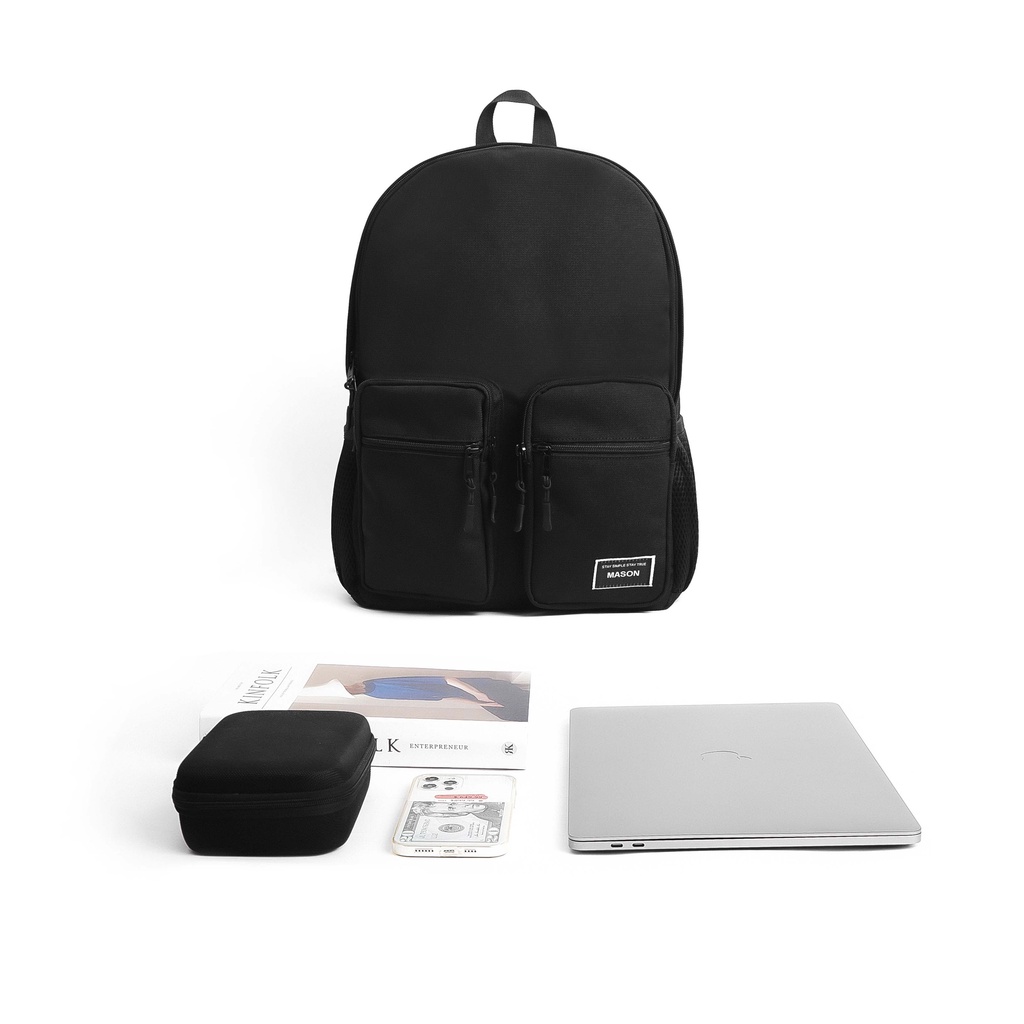 Balo nam nữ unisex đựng Laptop 15,6 inch chất vải chống nước cao cấp Double Backpack thương hiệu MASON - M14