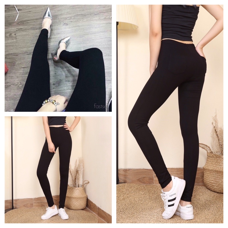 QV1 - Quần legging CT Women cotton có 2 túi sau