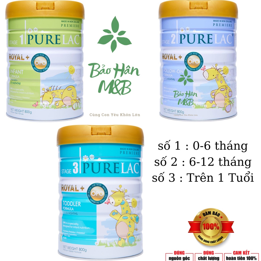 Sữa Bột Purelac số 1 ,2 ,3 - 800gr - Phát triển toàn diện - Sữa Nhập Khẩu Date mới nhất
