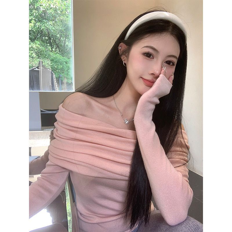 Áo Thun COZOK Tay Dài Lệch Vai Dáng Ôm Gợi Cảm Thời Trang Cổ Điển Dành Cho Bạn Nữ