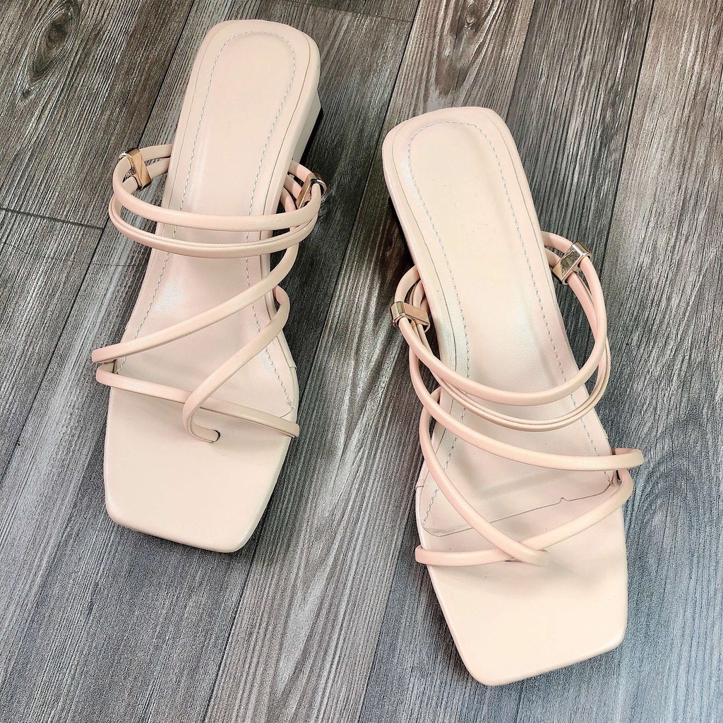 Dép cao gót sandal 4 phân quai mảnh đi làm đi dự tiệc đi chơi Avela 04SD