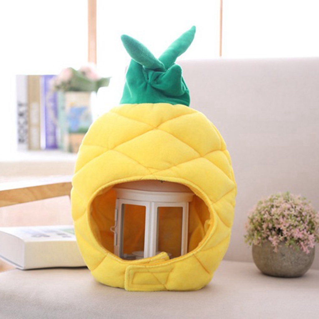 Mũ Trùm Đầu Hình Sư Tử / Hoa Hướng Dương / Quả Dứa Bằng Lông Nhung Mềm Mại Kích Cỡ Lớn