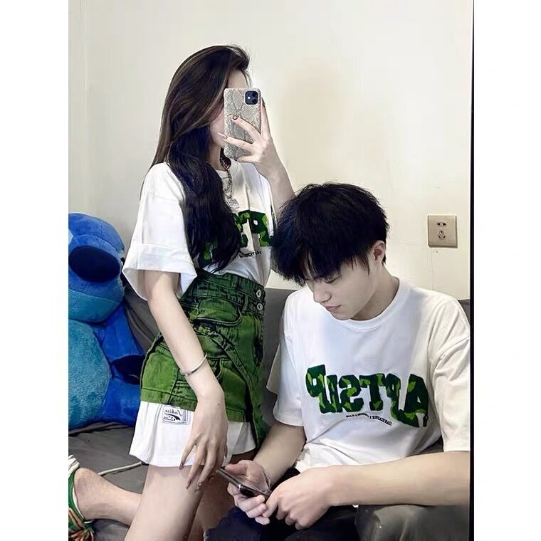 NRVP Áo thun unisex thời trang mùa hè dáng suông phong cách Hàn Quốc cho nam nữ