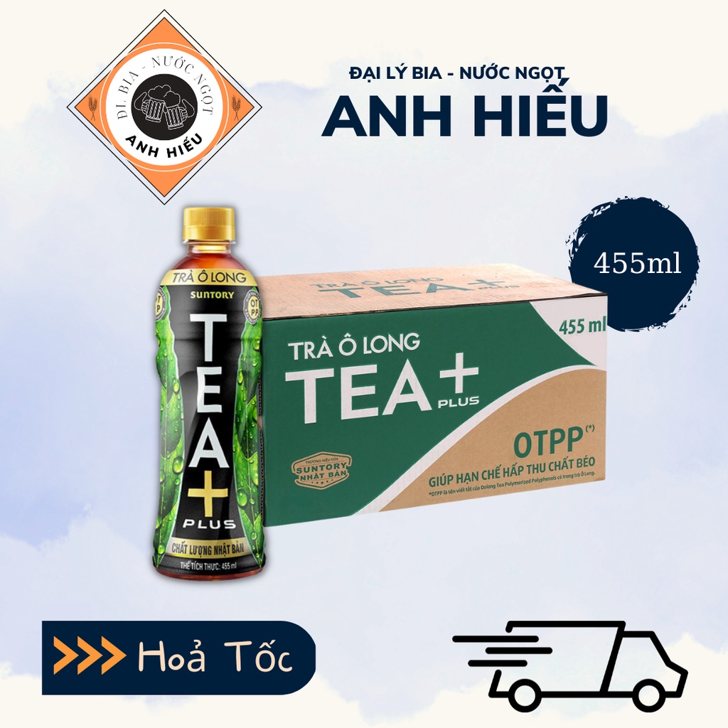 Thùng Trà Olong Tea Plus 455ML - 24 chai