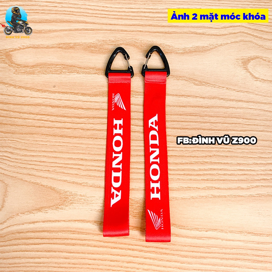Móc khóa HONDA, đầu bấm CHẮC CHẮN, dây vải DÀY DẶN, logo sắc nét không phai màu