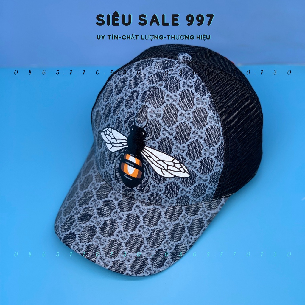 NÓN KẾT CON ONG PHỐI LƯỚI CAO CẤP FULL ĐEN NGẦU THỜI TRANG NAM NỮ