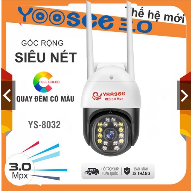 CAMERA WIFI IP PTZ D33 LED 3.0MPX ( PHẦN MỀM YOOSEE