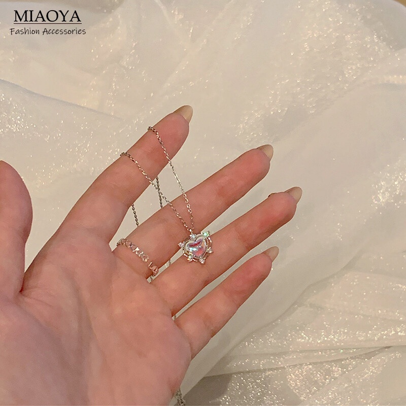 Vòng cổ Kim Loại Mặt Trái Tim Đính Đá Zircon Thời Trang