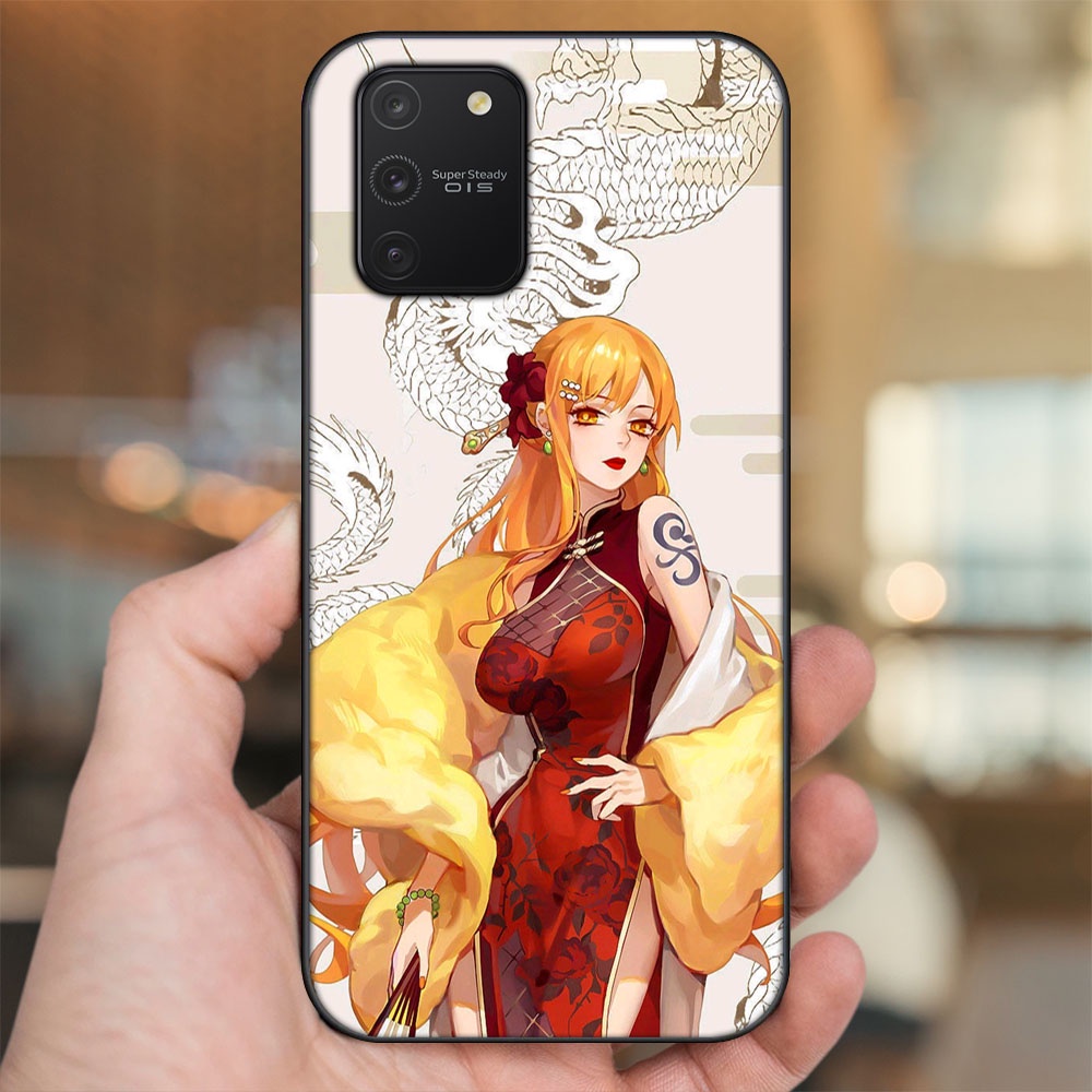 Ốp lưng Samsung S10 Lite viền đen in hình Nami One Piece Đảo Hải Tặc