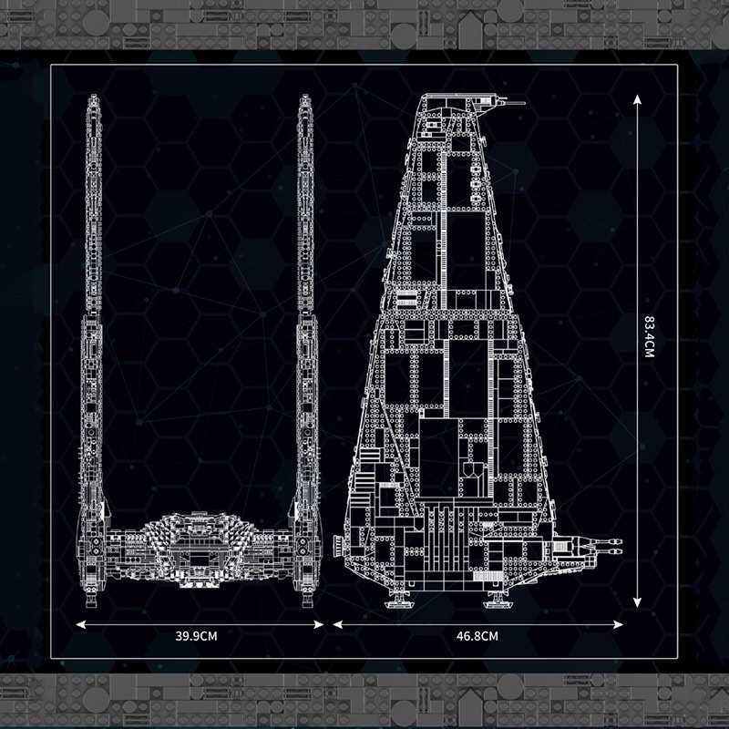 Xếp Hình star wars mould king 21011 Tàu chỉ huy của Kylo ren 6860 mảnh
