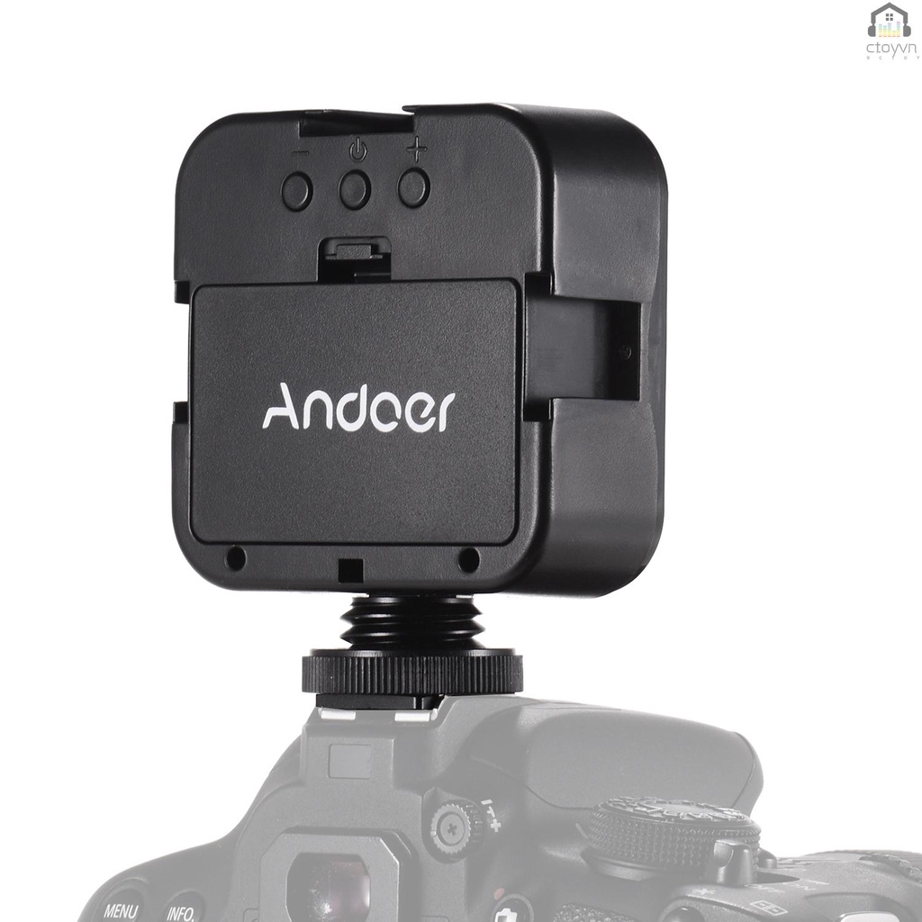 Đèn LED Andoer Mini 6500K 5W Có Thể Điều Chỉnh Độ Sáng Cho Máy Ảnh DSLR