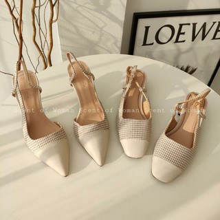 Giày nữ dáng slingback thanh lịch gót cao 5cm