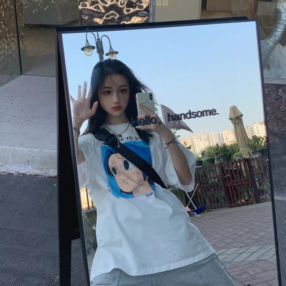 NRVP Áo Thun Unisex Mùa Hè Dáng Suông Tay Cộc Phong Cách Hàn Quốc Cho Nam Nữ