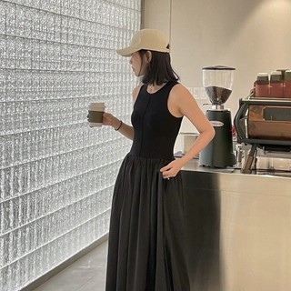 ĐẦM MIDI ĐEN TRƠN SÁT NÁCH (TH)