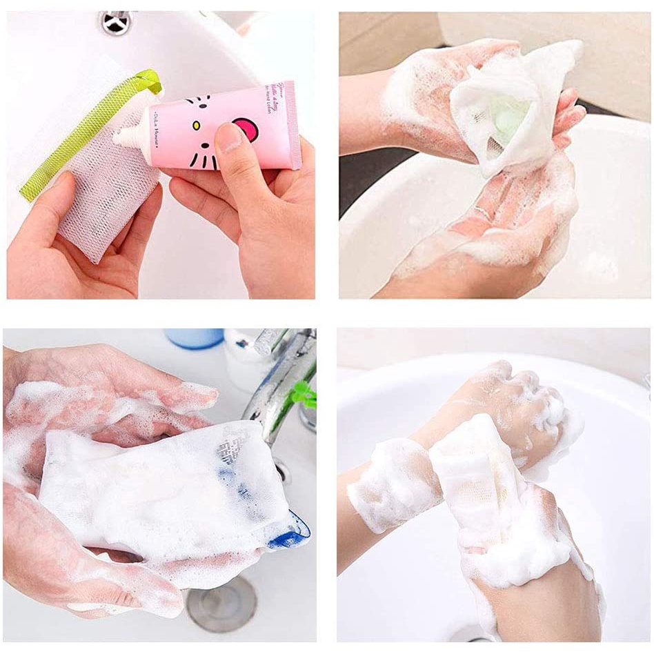 Bộ 10 Túi Lưới Đựng Xà Phòng Tạo Bọt Tẩy Tế Bào Chết Màu Sắc Ngẫu Nhiên
