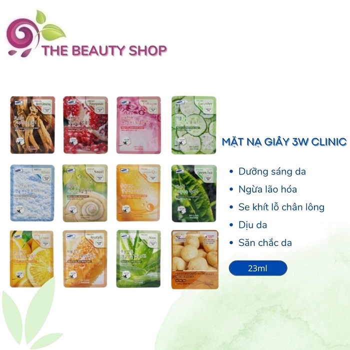 Mặt nạ Dưỡng Ẩm, Trắng Da, Ngừa Lão Hóa 3W Clinic từ Hàn Quốc