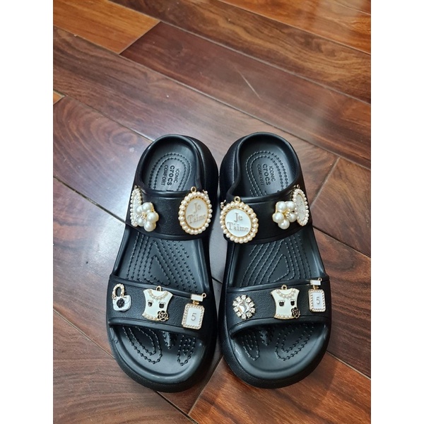 Dép lê bánh mì tôn dáng 5cm tặng kèm 10 hình gắn