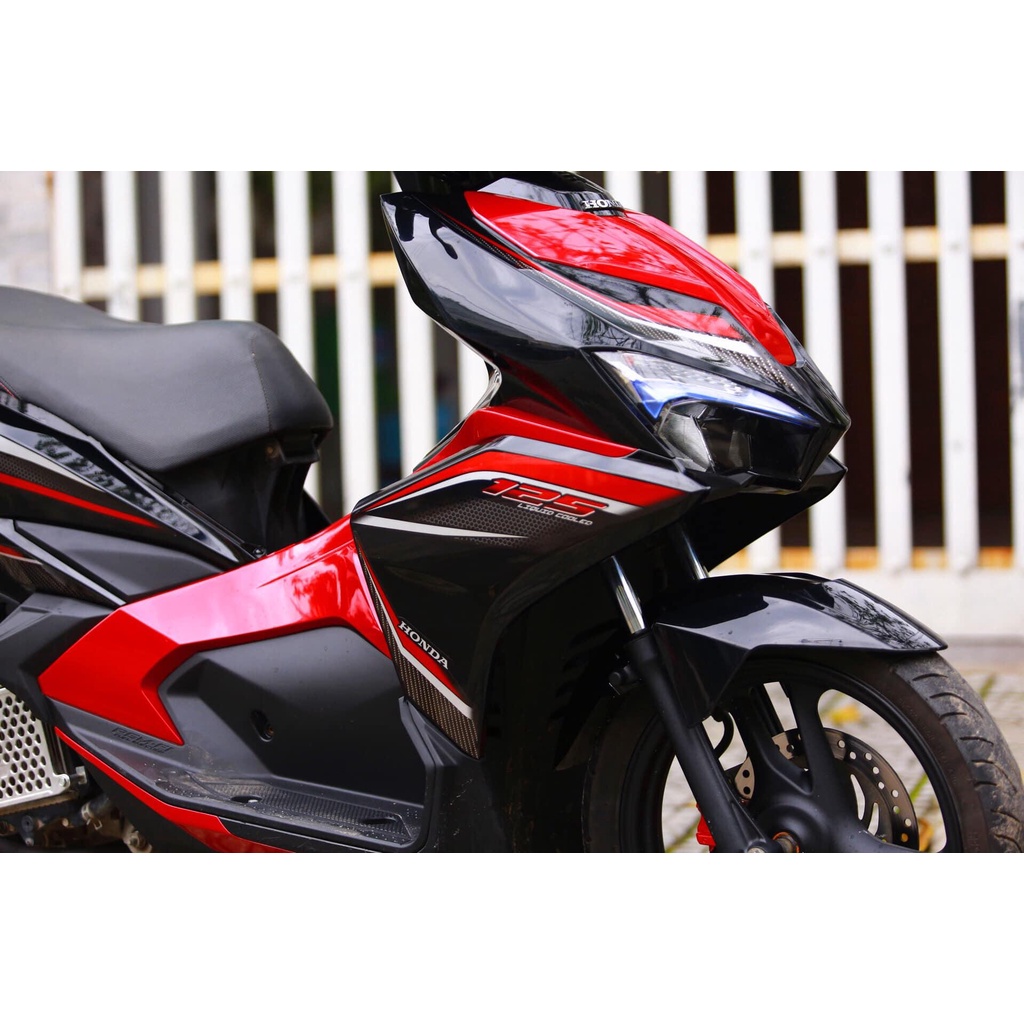 TEM RỜI mẫu tổ ong đỏ dán AirBlade 125 đen - tem cao cấp không bay màu