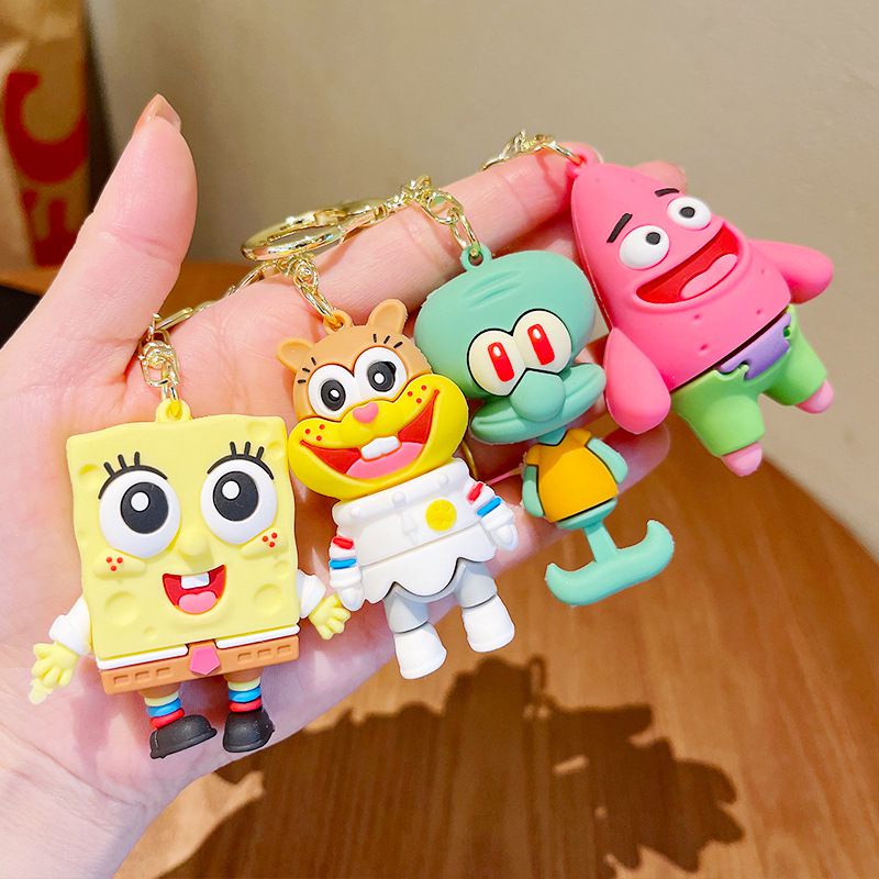 6cm Cute Spongebob Squarepants Keychain Cartoon Children Couple Birthday Gift Pendant