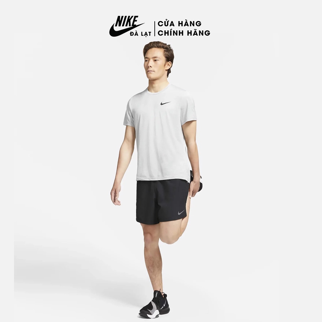 Áo thun tay ngắn đơn giản màu ghi Nike nam CZ1182-073 Hàng chính hãng, vải cotton mềm