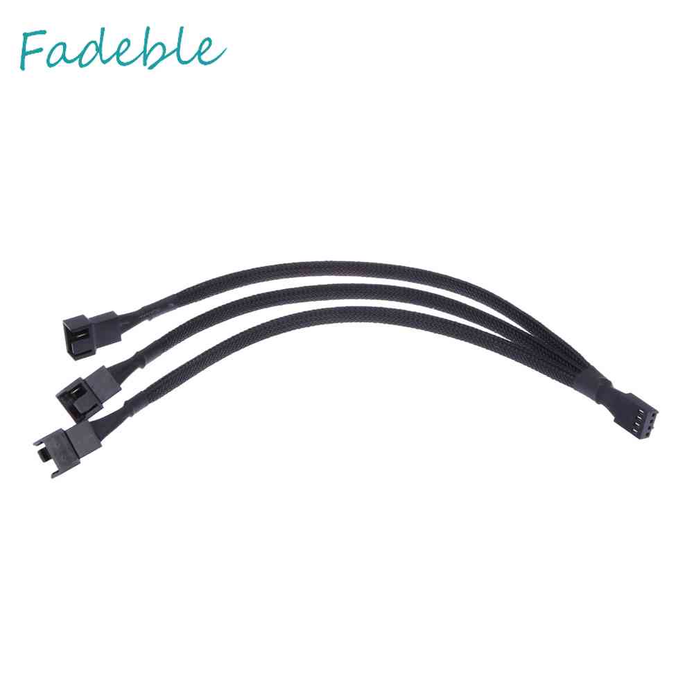 Dây Cáp Chia Cổng Quạt PWM 4 pin 1 Sang 3 Chiều Màu Đen