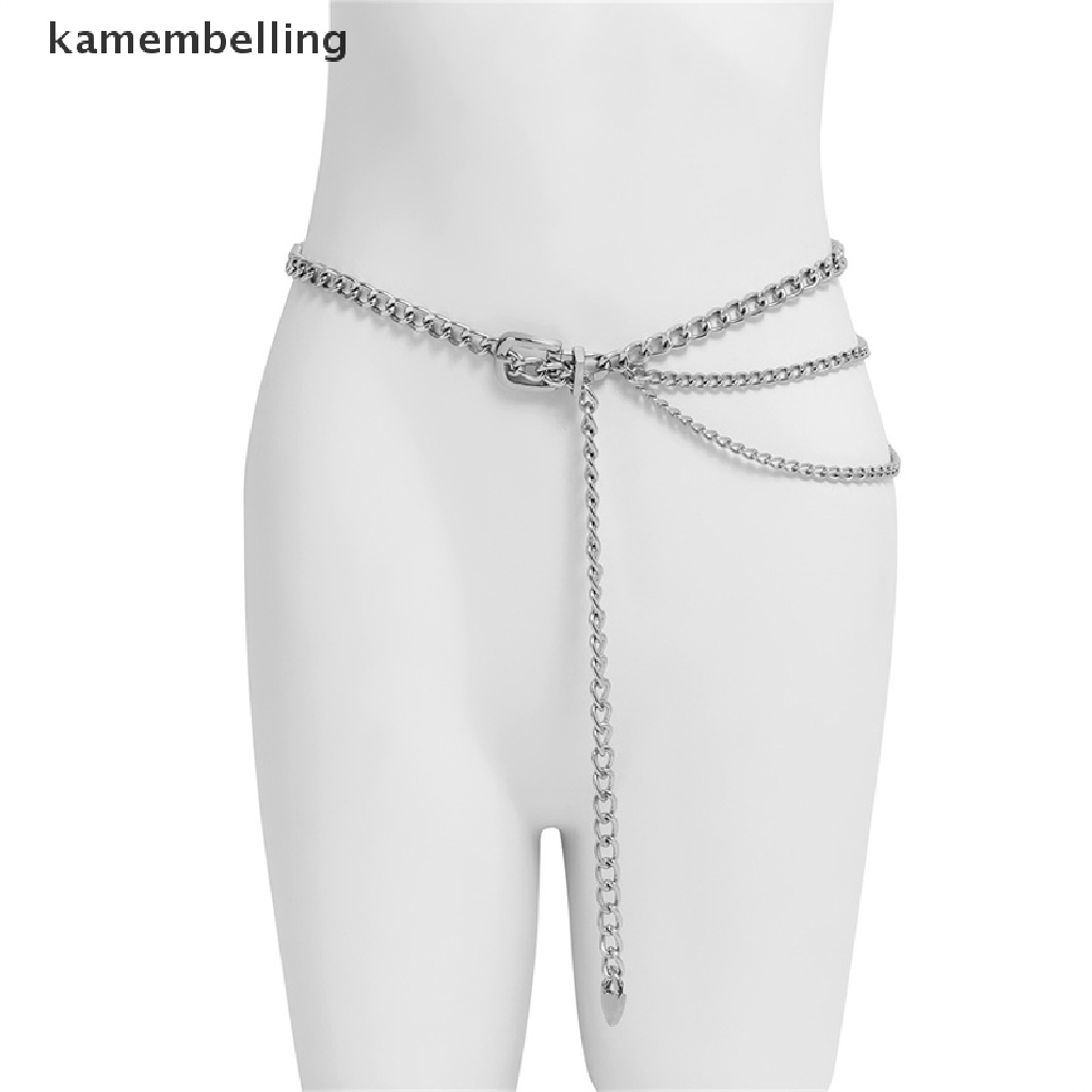 Kamembelling Thắt Lưng Dây Xích Kim Loại Tua Rua Thời Trang Có Thể Điều Chỉnh Cho Nữ