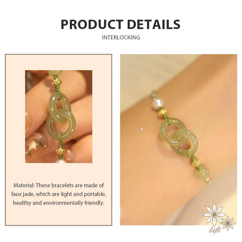 Vòng Tay Bện Dây Đính Ngọc Trai Giả Xinh Xắn Cho Nữ