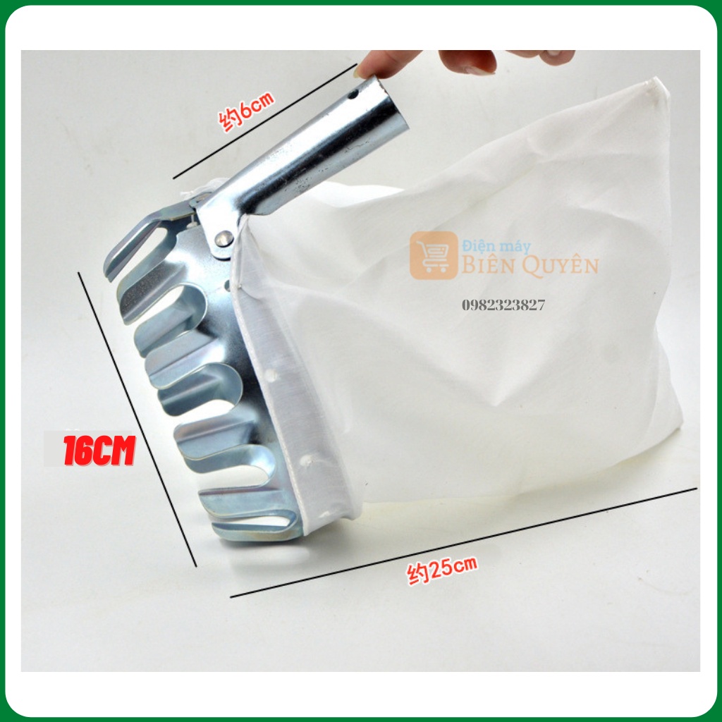 Vợt Đầu Sào Hái Trái Cây Trên Cao Đa Năng Kèm Túi Vải - Dụng Cụ Hái Hoa Quả Thép Siêu Bền Đẹp