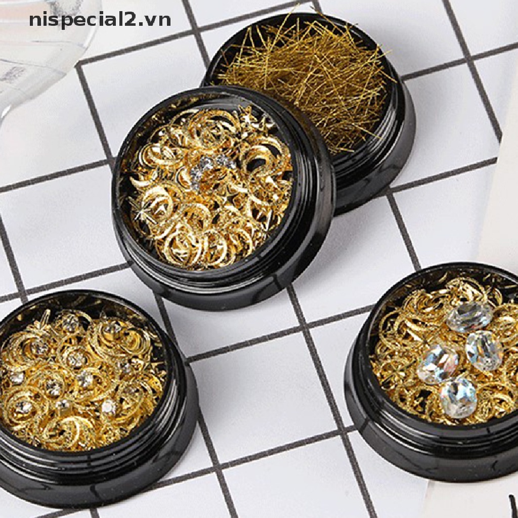 [nispecial2] Hạt Kim Sa Hình Ngôi Sao Mặt Trăng Trang Trí Móng Tay Nghệ Thuật [VN]