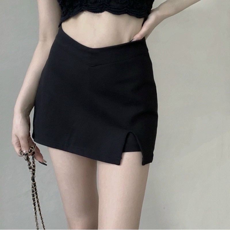 Chân Váy Đai Eo V Chất polo xốp dày xẻ tà siêu sexy