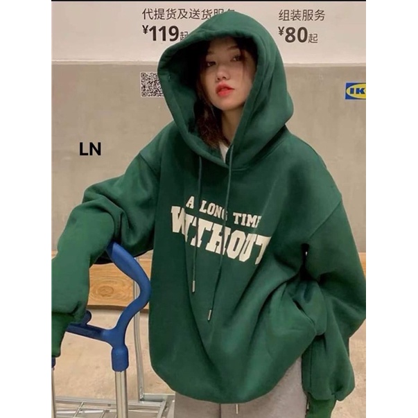 Áo hoodie Whitout mũ 2 lớp TH6