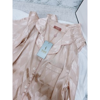 Bộ pijama lụa vân Sam luxury, bộ mặc nhà lụa dài tay cao cấp