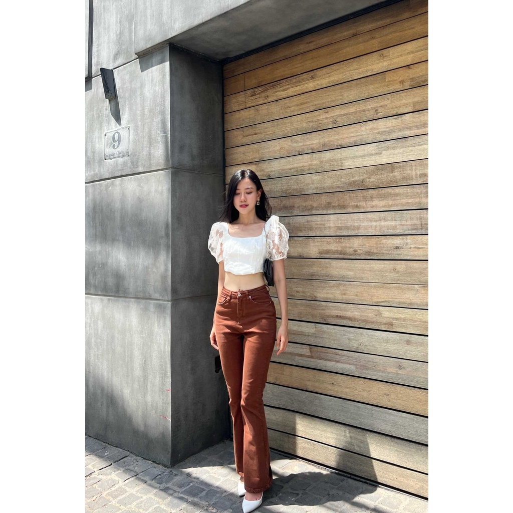 Quần Jeans nữ ống loe- Flared Pants - GOÛT DE JUN